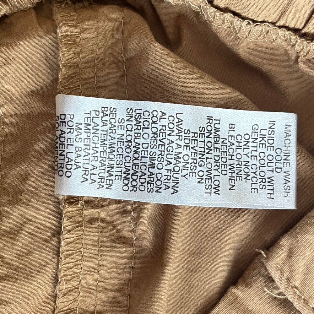 Democracy NWT Stretch Camel Wide Leg Pants Paperbag Waist Crochet Trim Size 10 - Picture 12 of 12